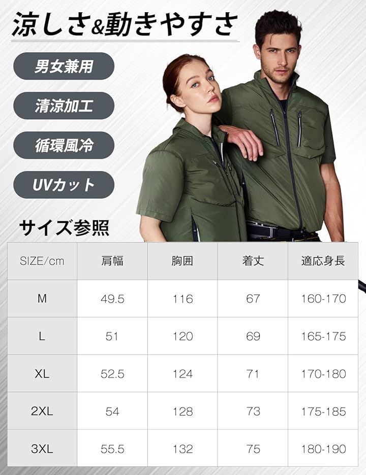 AFXBoots ファン付きベスト 36V業界超高出力 26800mAh 156L/S ファン