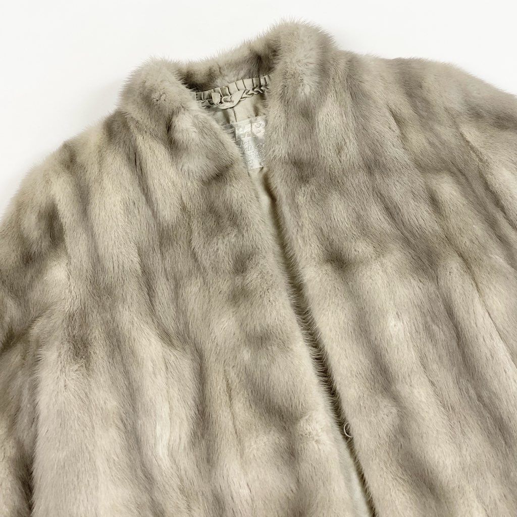 25L15 EMBA エンバ サファイアミンク ファーコート サイズF シルバー