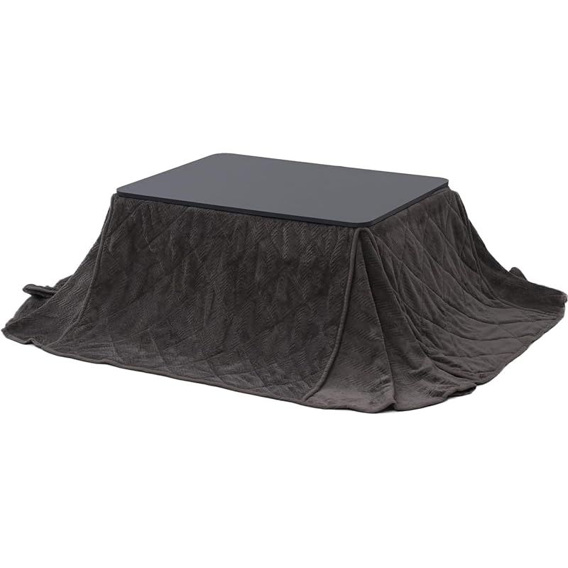 山善 カジュアル こたつ テーブル 幅80 cm 奥行60 長方形 一人暮らし 布団セット リバーシブル天板 中間入切スイッチ 温度調節無段階 天板ラウンド加工 ブラック NCK 80603 BK BR FSET