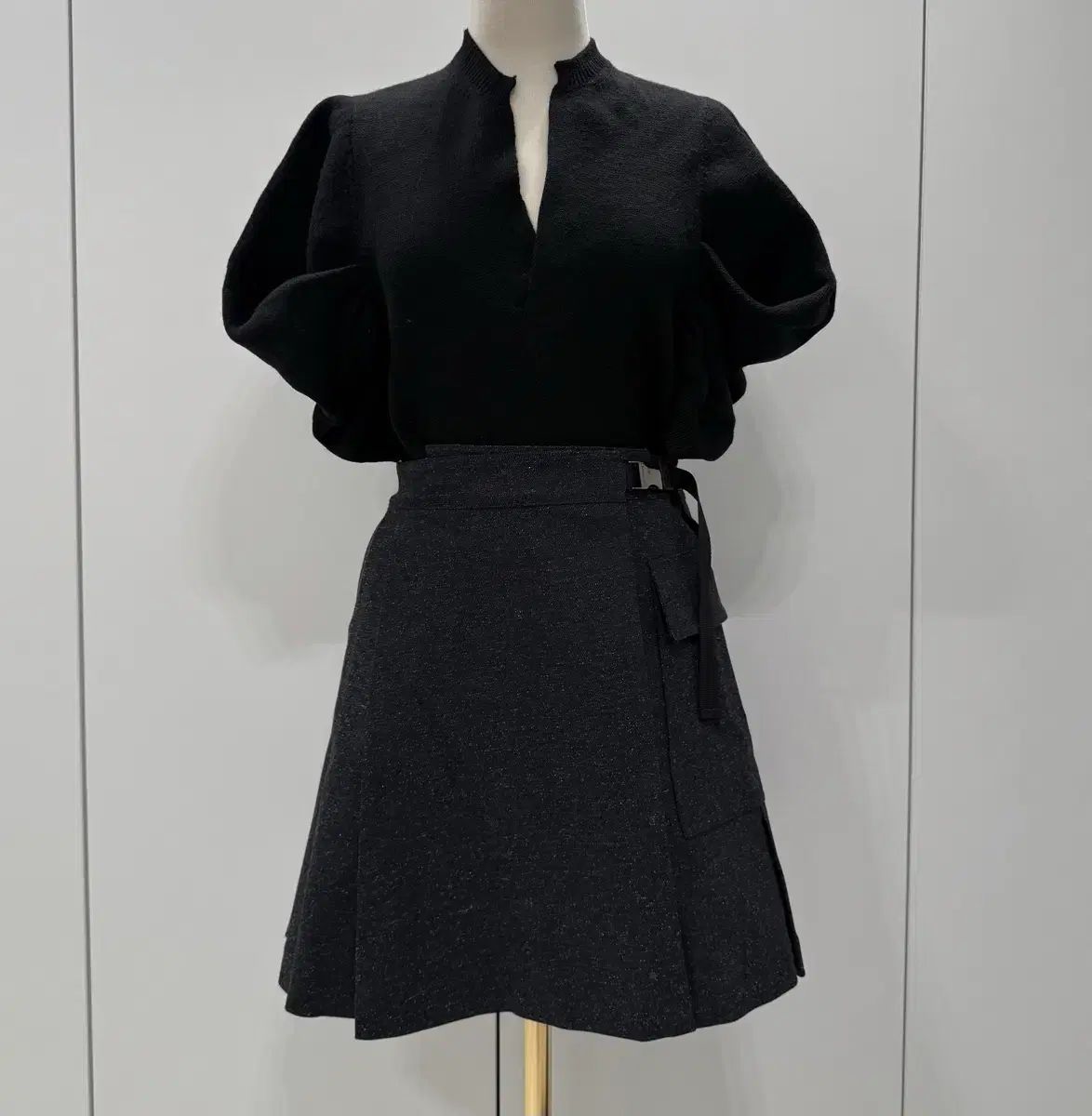  Dior ディオール ベルト Rab プリーツスカート 38 その他 ひざ丈スカート