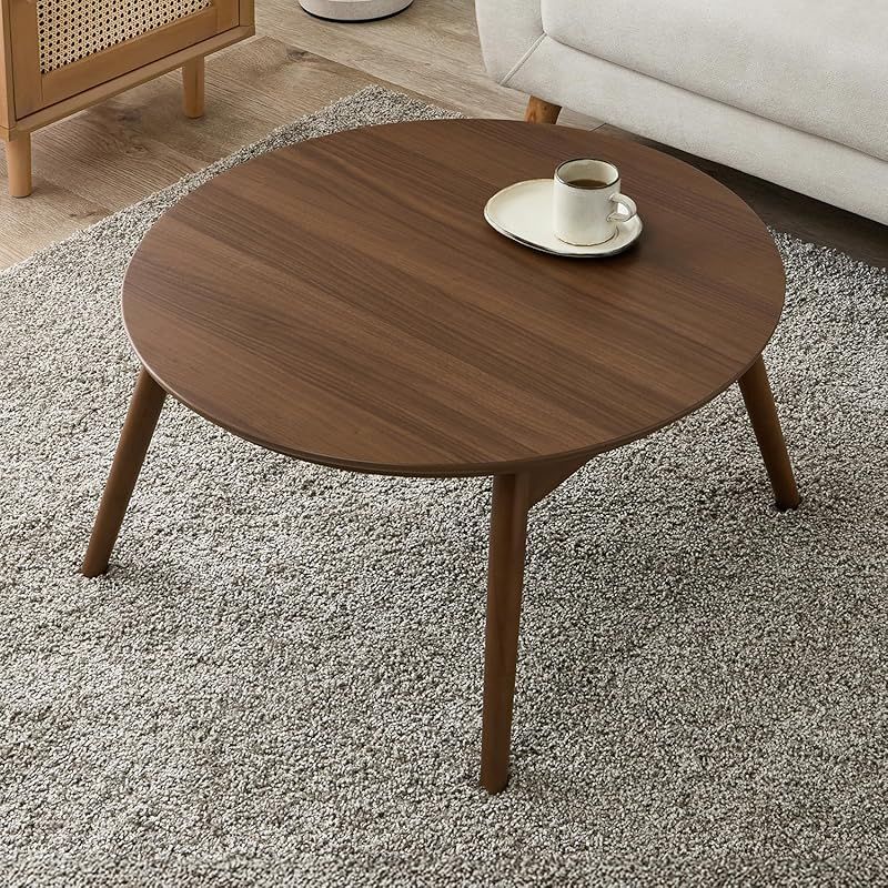 萩原 こたつテーブル こたつ 円形 丸型 小さめ 折りたたみ式 コンパクト 省スペース 幅68 完成品 ブラウン ブラーナ68 BR