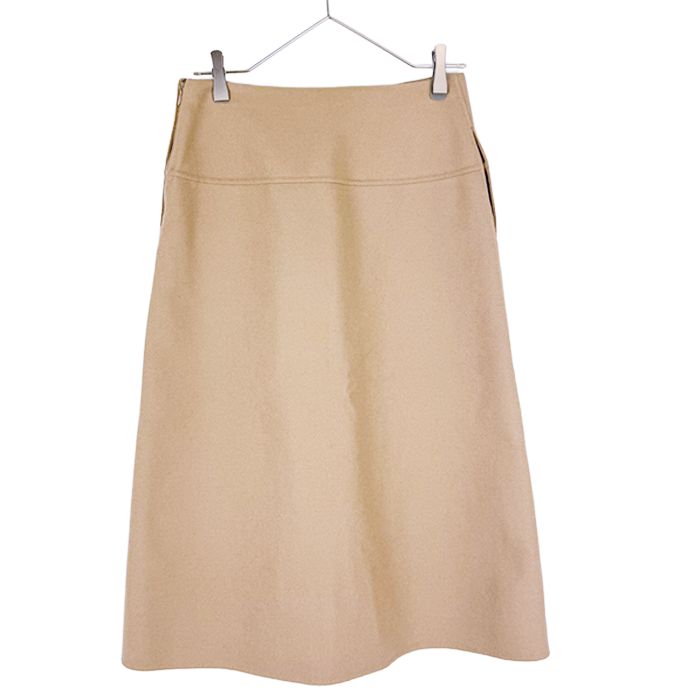 Drawer ドゥロワー ウール アシンメトリースカート ベージュ 大人エレガント