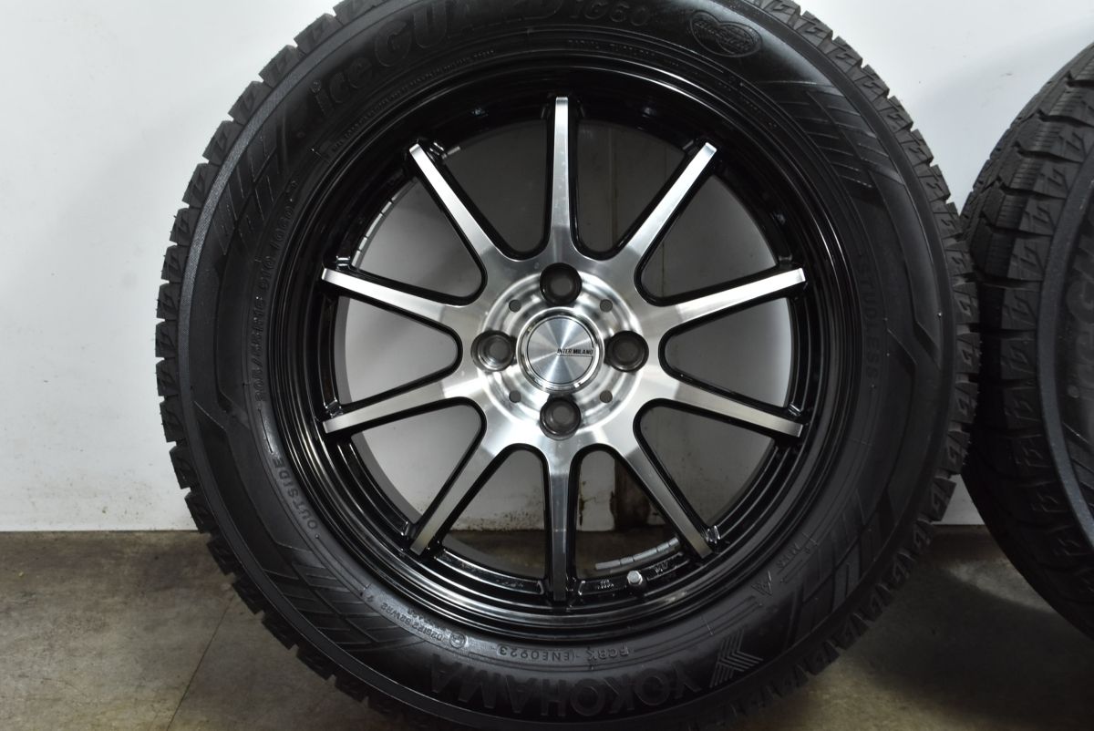  製 バリ溝 INTER MILANO 16 in 6 J 43 PCD 100 ヨコハマ iG 60 205 55 R オーラ ニスモ 外し ノート キューブ MAZDA 2 マツダ2 16インチ タイヤ ホイールセット