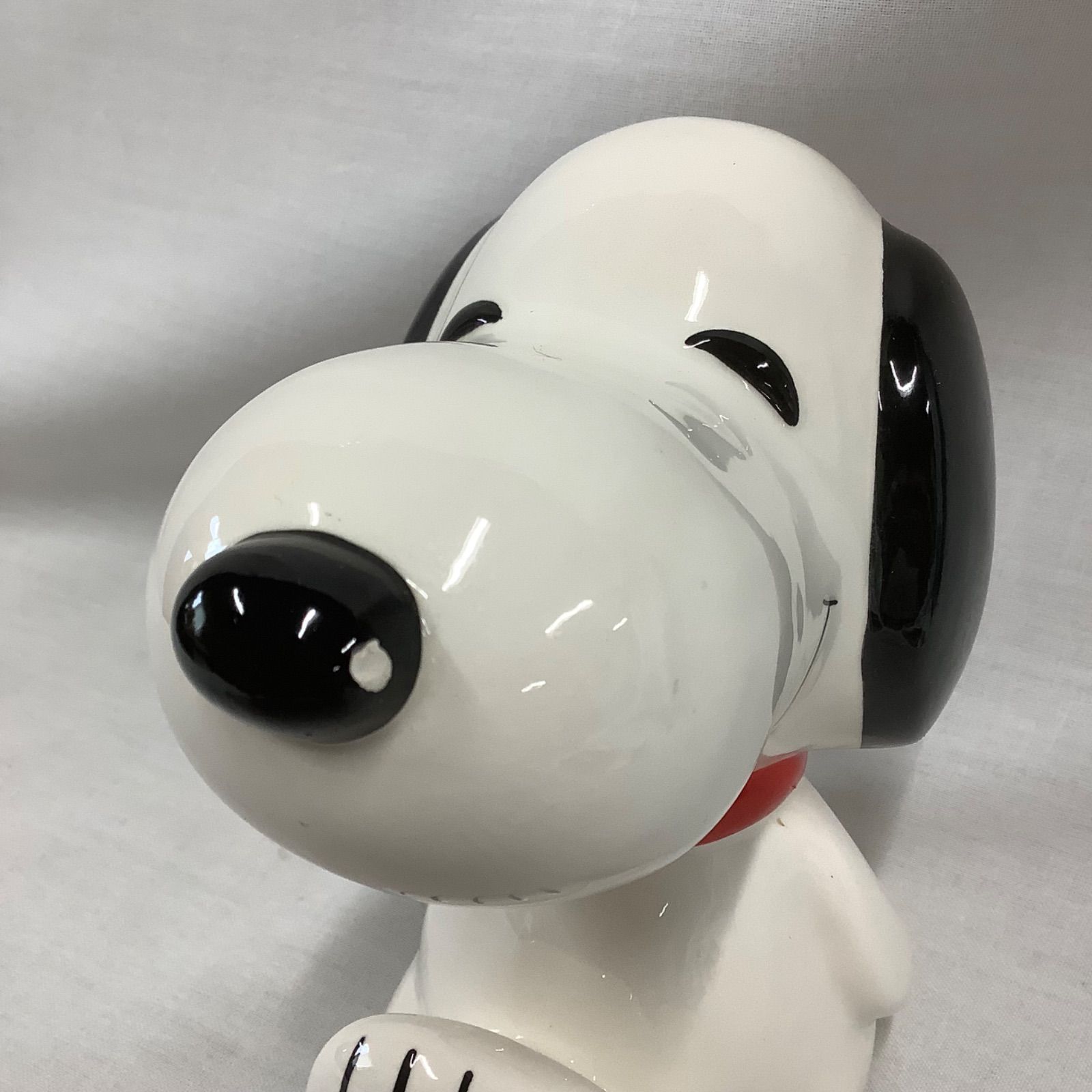 難あり】昭和レトロ スヌーピー貯金箱 陶器製 インテリア 欠けあり