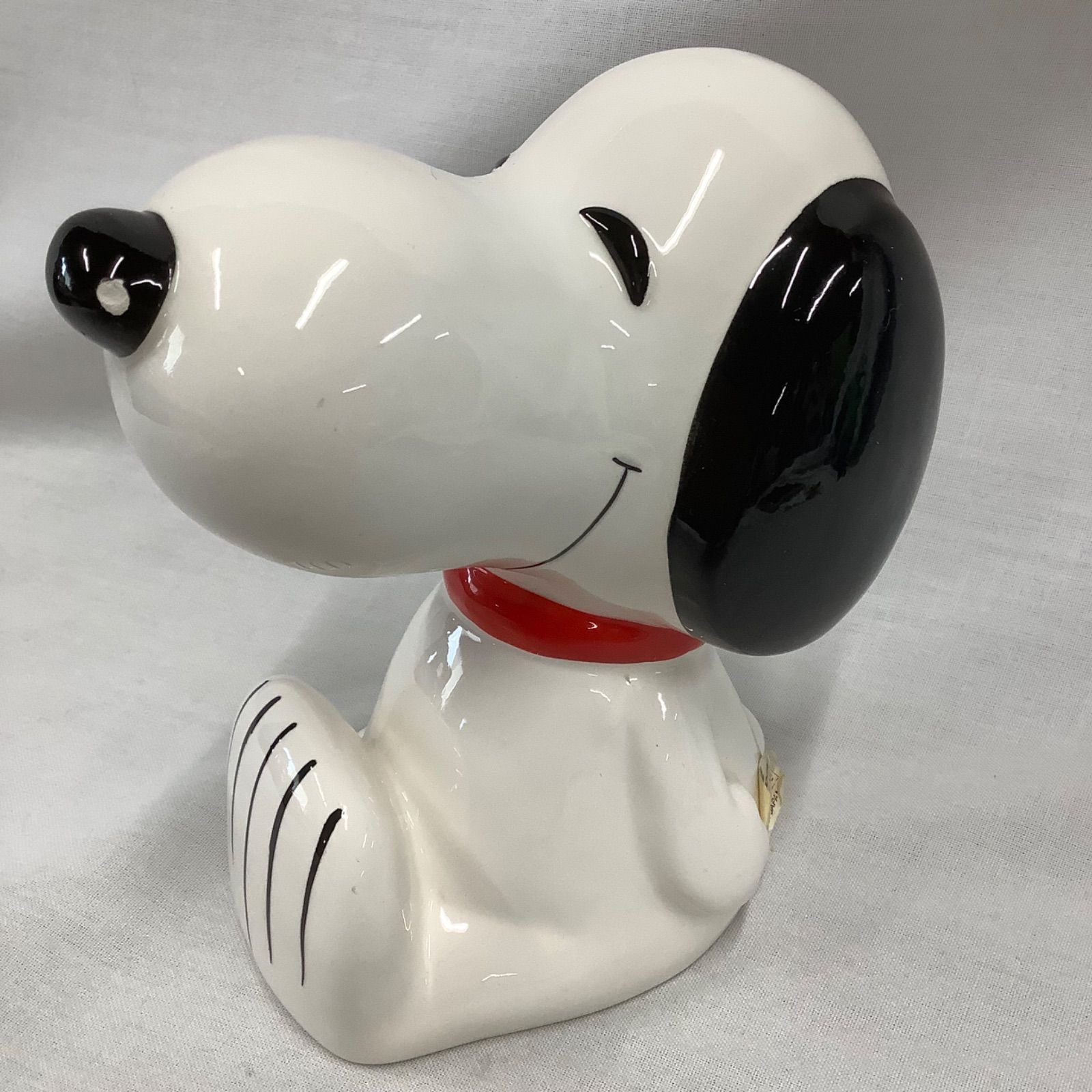 レア　スヌーピー　陶器　貯金箱　ヴィンテージ　インテリア　コレクション 難あり】昭和レトロ スヌーピー貯金箱 陶器製 インテリア 欠けあり