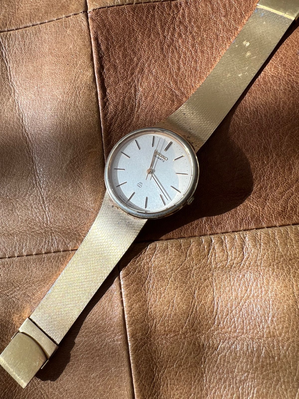 セイコー SEIKO 9641 7000 クオーツ メンズ ラウンド ゴールド色