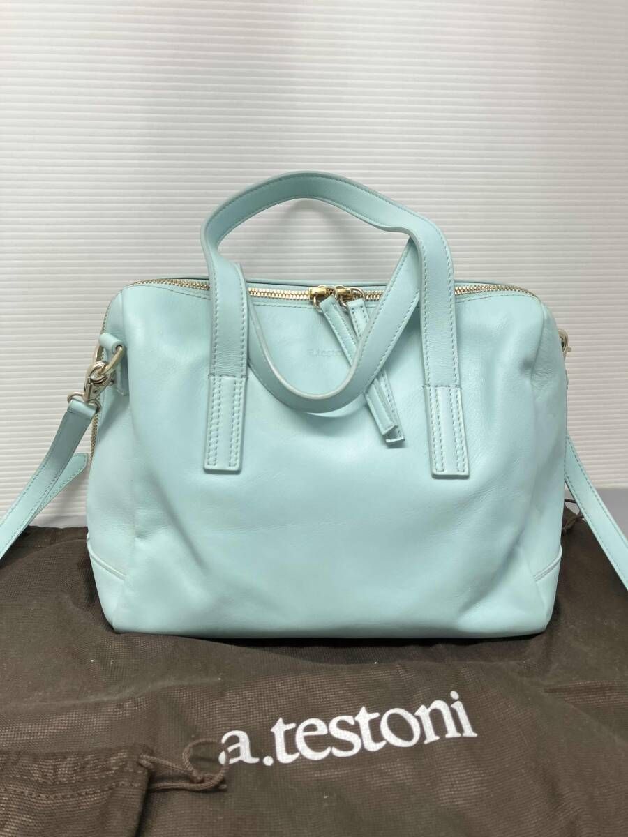 ☆ A testoni ア テストーニ ショルダーバッグ 2way ティファニー