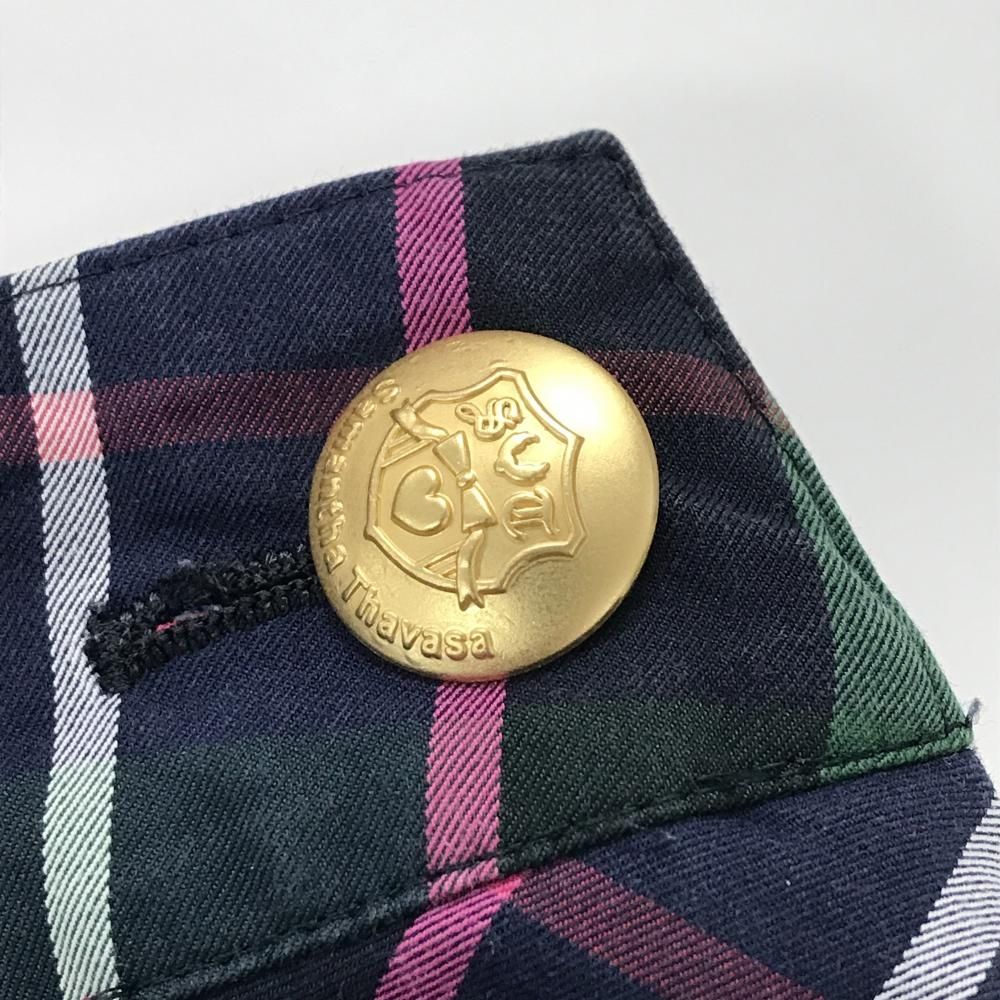 美品】サマンサタバサ プリーツスカート グリーン×ネイビー チェック