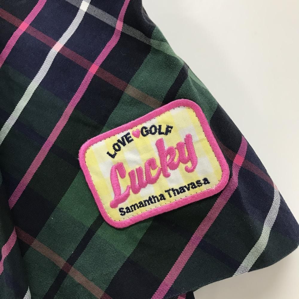 美品】サマンサタバサ プリーツスカート グリーン×ネイビー チェック