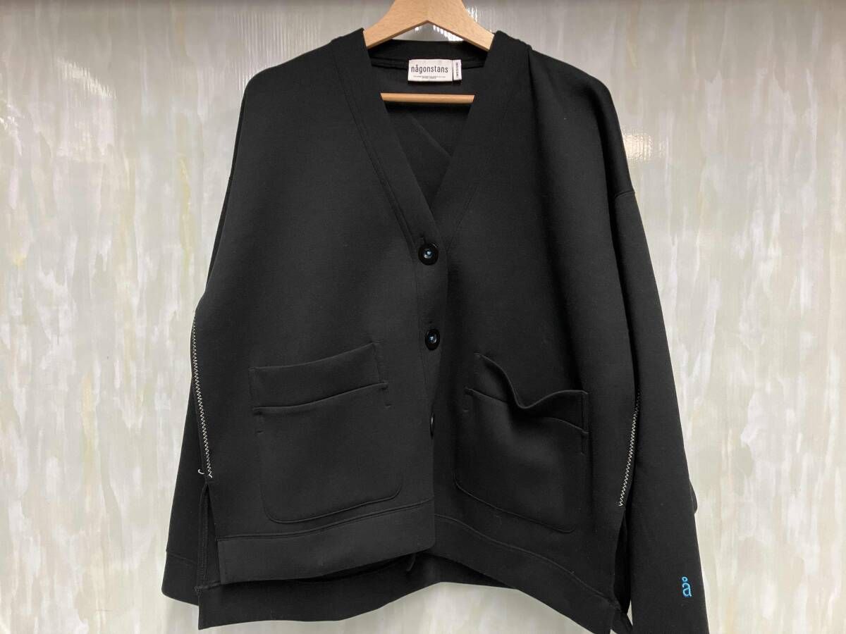 nagonstans ナゴンスタンス カーディガン アシメ 変形 厚手 黒 38 nagonstans ナゴンスタンス カーディガン アシメ 変形 厚手 黒 38