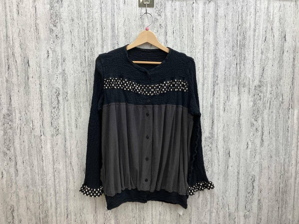 me ISSEY MIYAKE イッセイミヤケ ブラウス ブラック ドット柄