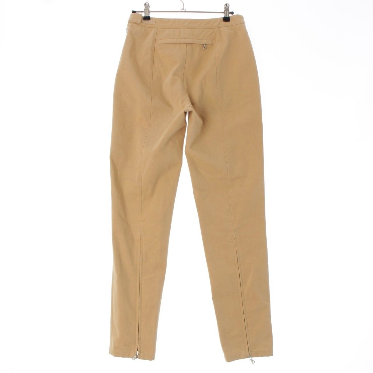 プラダスポーツ コットン ジップ ロゴ テーパード パンツ ボトムス ベージュ レッド 38