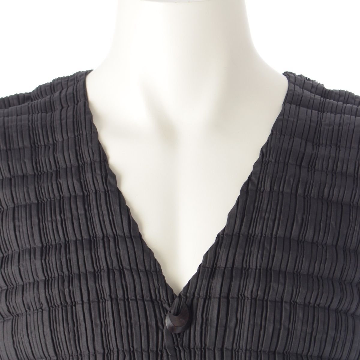 イッセイミヤケ 97S/S プリーツ ハーフムーンボタン ロング ベスト