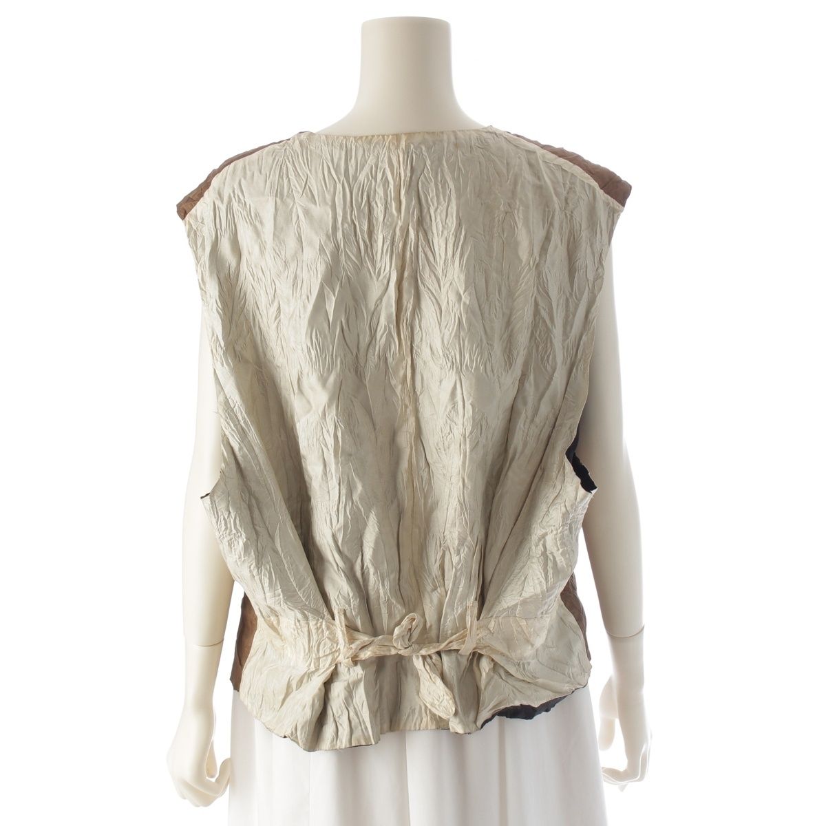 イッセイミヤケ 94SS シワ加工 プリーツ ベスト ME41-FE015 オリーブ