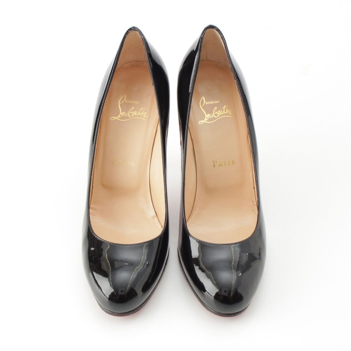 クリスチャンルブタン パテントレザー SIMPLE PUMP 100 ラウンド トゥ ヒール パンプス シューズ 3080377 ブラック 37.5