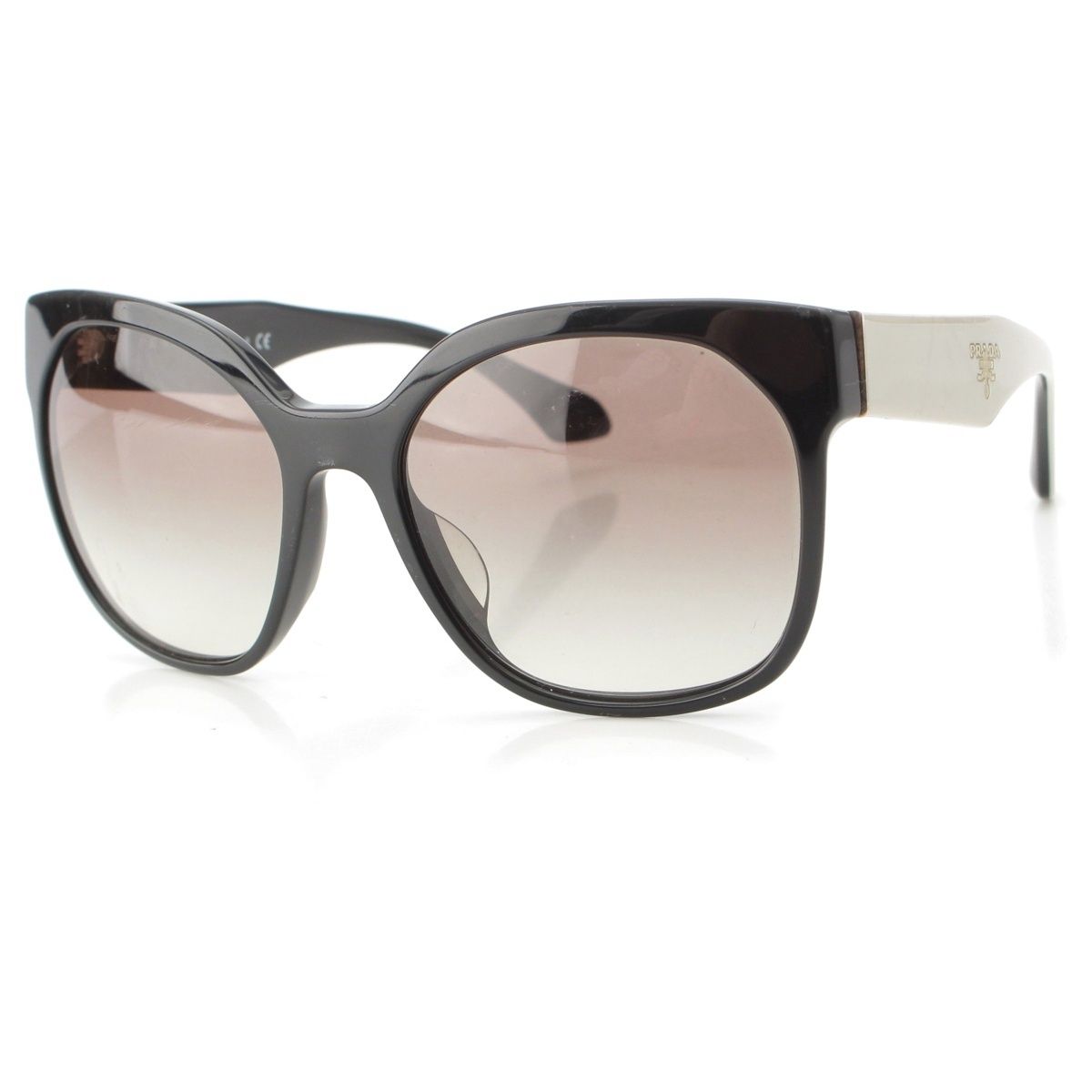 プラダ プラスチック サングラス SPR 10 R F ブラック ホワイト 57 19