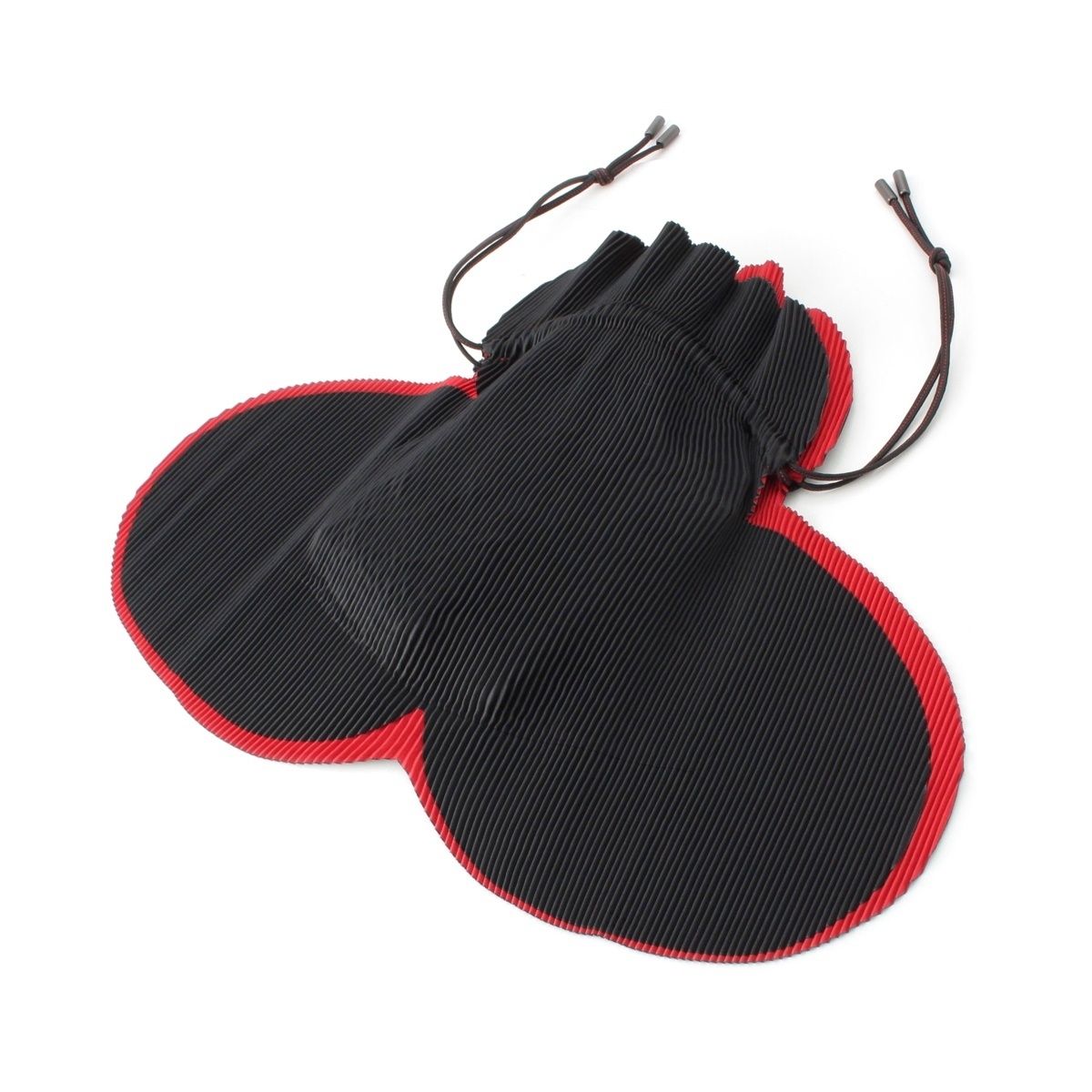 イッセイミヤケ フェット ドローストリング 巾着バッグ バッグ ブラック レッド