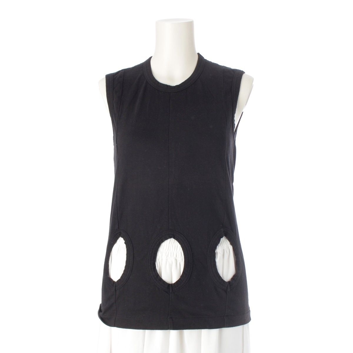 コムデギャルソン AD 2013 14 S ホール加工 ノースリーブ カットソー タンクトップ GM-T 020 ブラック XS