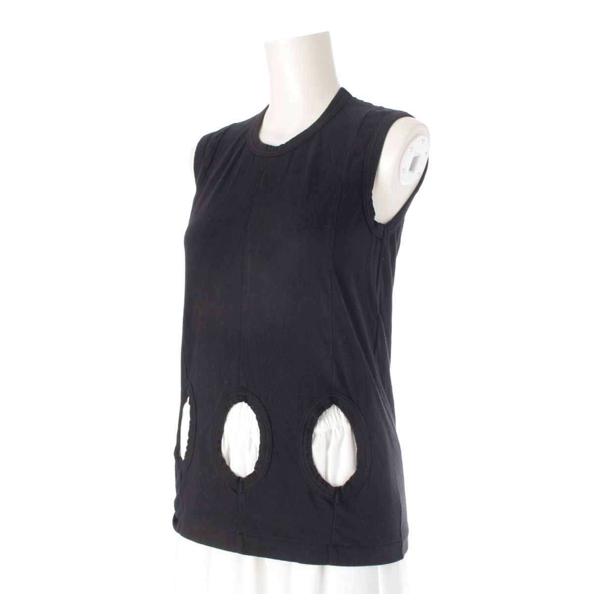 コムデギャルソン AD 2013 14 S ホール加工 ノースリーブ カットソー タンクトップ GM-T 020 ブラック XS