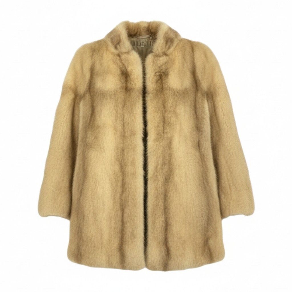 25L15 クロスミンク ファーコート サイズ11号 クリーム系 本毛皮