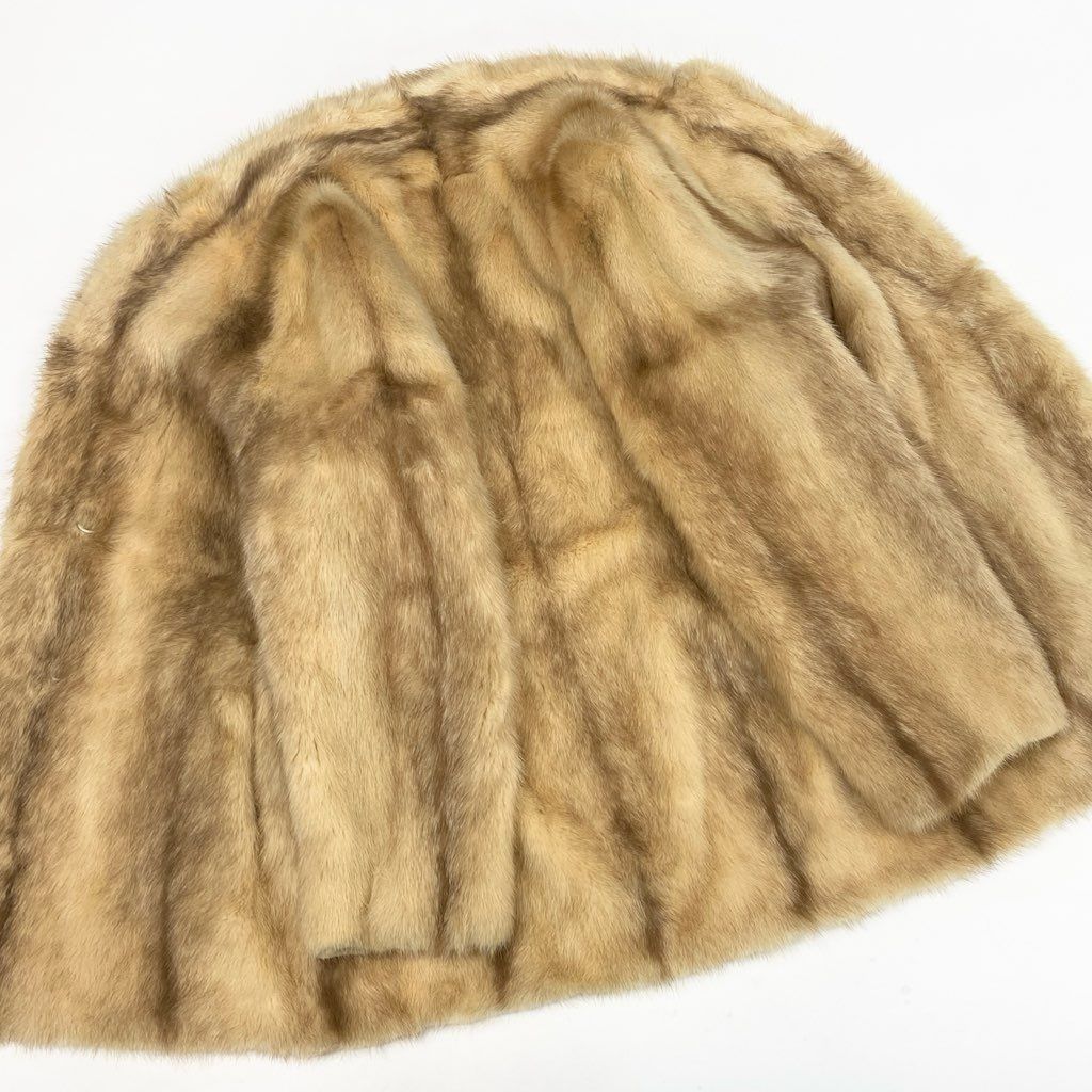 25L15 クロスミンク ファーコート サイズ11号 クリーム系 本毛皮