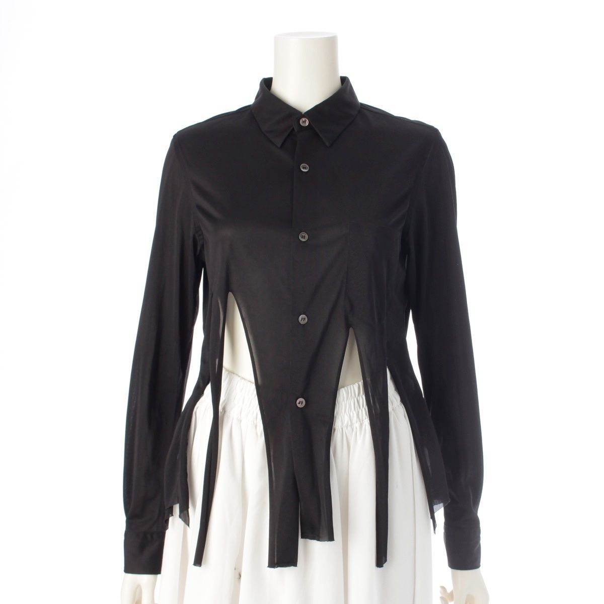 コムデギャルソン 触手デザイン 長袖シャツ トップス ブラック XS