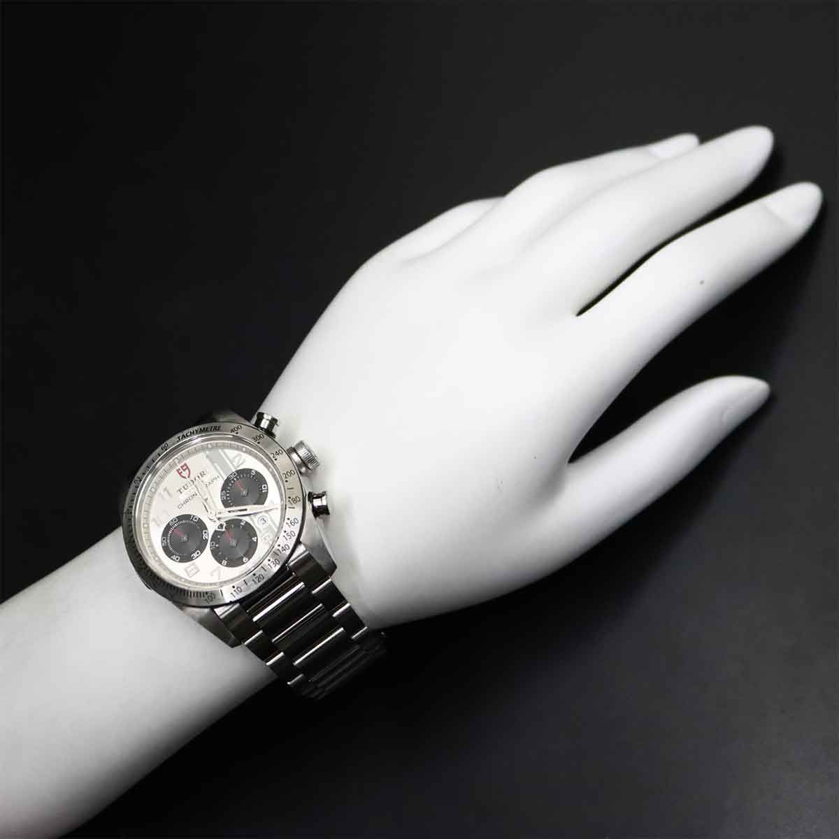  チューダー チュードル TUDOR ファストライダー 42000 クロノグラフ メンズ 腕時計 デイト シルバー オートマ 自動巻き Fastrider 90305178 デイリーウェア 自動巻き時計 腕時計(アナログ)