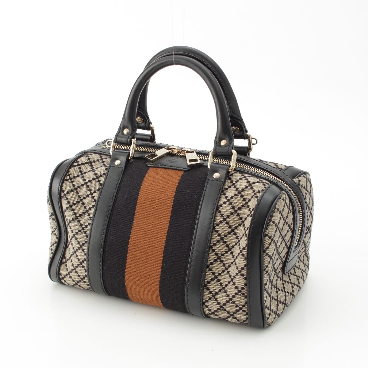 グッチ ディアマンテ キャンバス レザー ゴールド金具 ミニ ボストンバッグ 2 WAY ショルダー 269876 ブラック ブラウン ベージュ マルチ