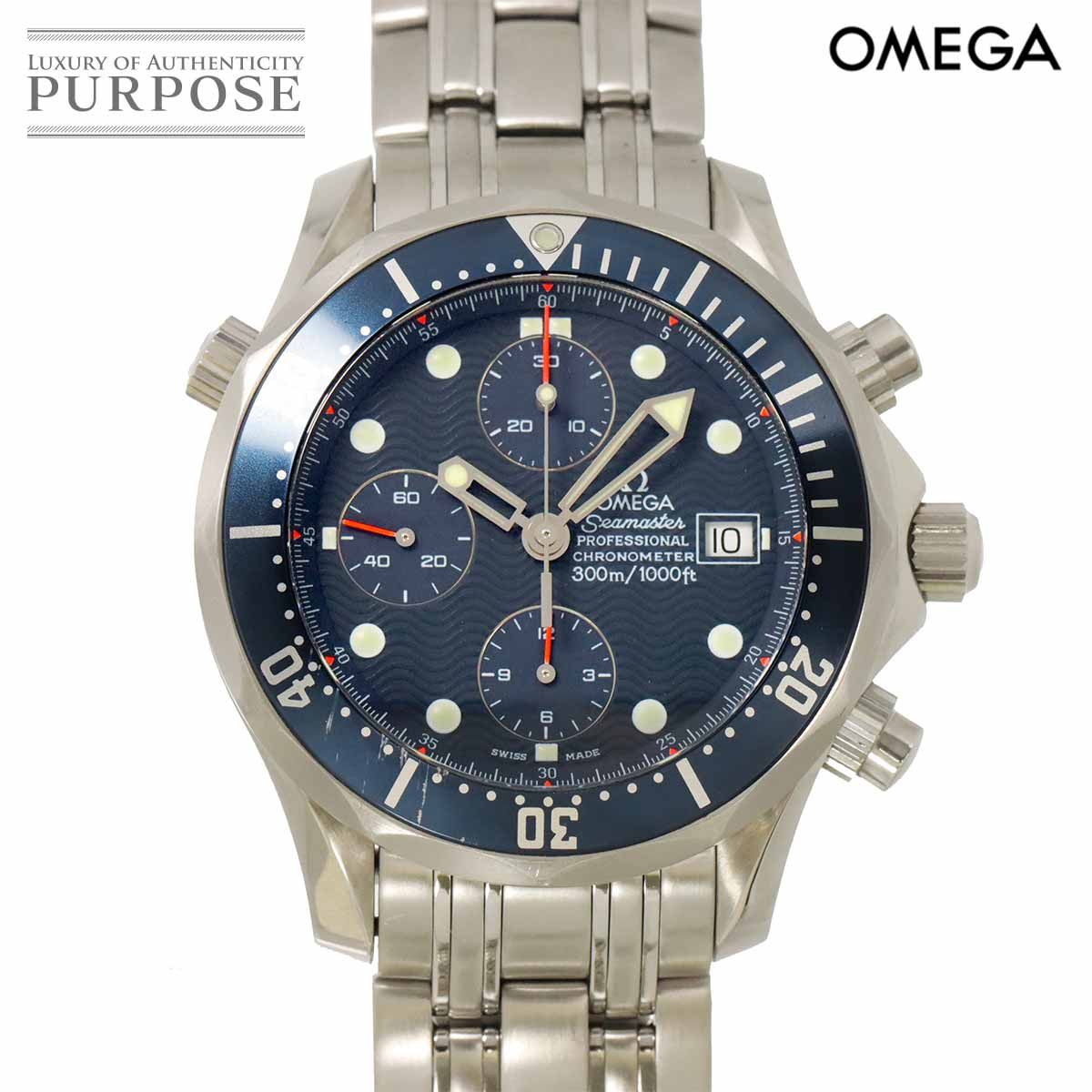 オメガ OMEGA シーマスター クロノグラフ 2599 80 メンズ 腕時計 デイト ネイビー オートマ 自動巻き ウォッチ Seamaster