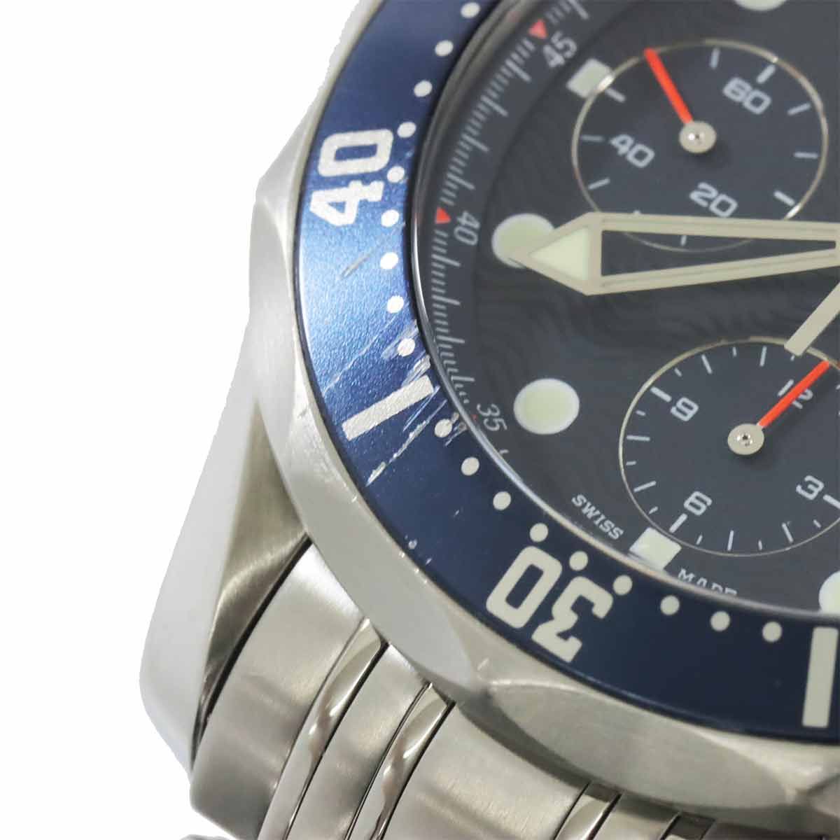  オメガ OMEGA シーマスター クロノグラフ 2599 80 メンズ 腕時計 デイト ネイビー オートマ 自動巻き ウォッチ Seamaster 90305294 Vネック 自動巻き時計 腕時計(アナログ)