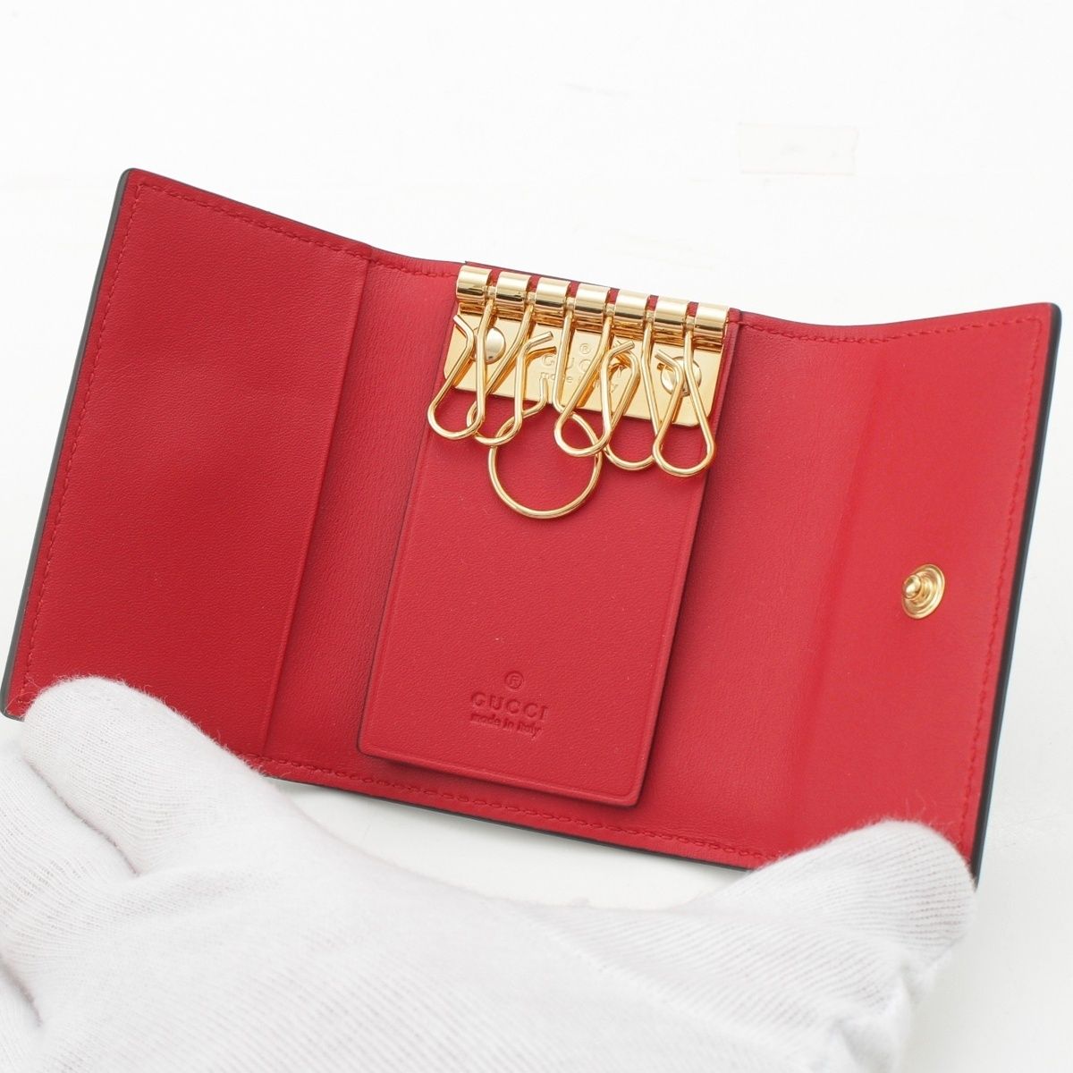 グッチ GGブルームス フローラル 花柄 キーケース 410084 ライトブルー