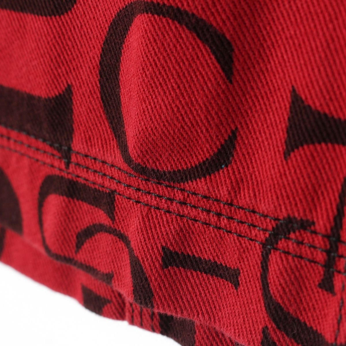  グッチ デニム 総柄 スカート トムフォード期 ロゴ ボトムス レッド 42 その他 ひざ丈スカート