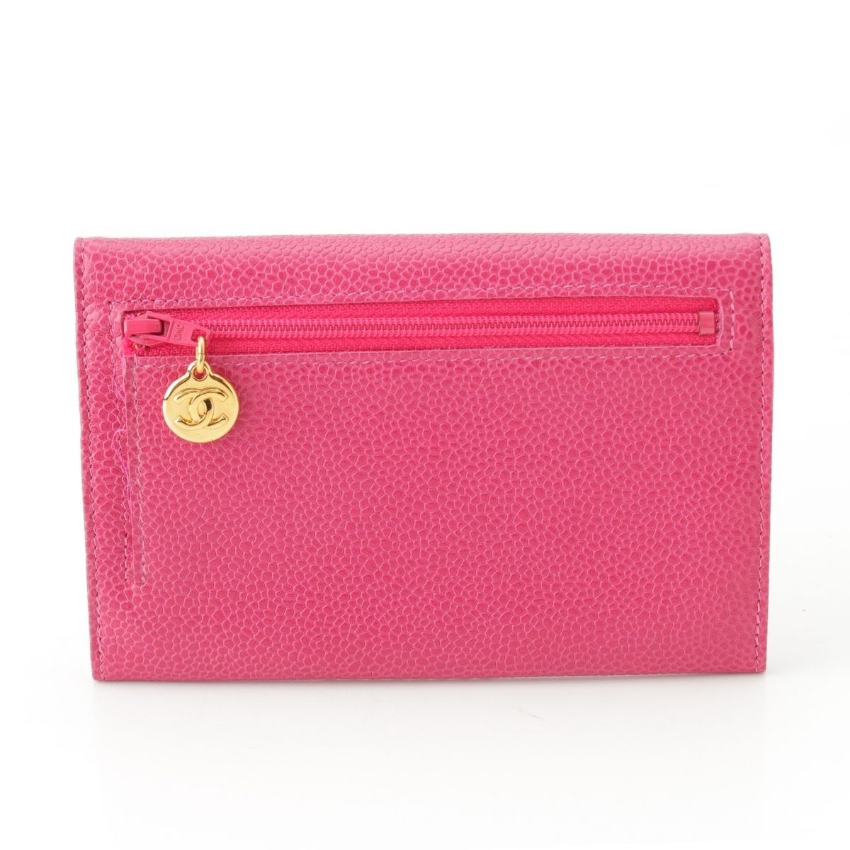 シャネル CHANEL 二つ折り 財布 ココマーク セブルガ ピンク キャビア シャネル キャビアスキン ココマーク 二つ折り財布 ウォレット ピンク