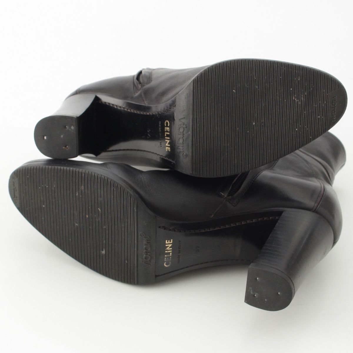 セリーヌ レザー トリオンフ ショート ブーツ シューズ ブラック 37