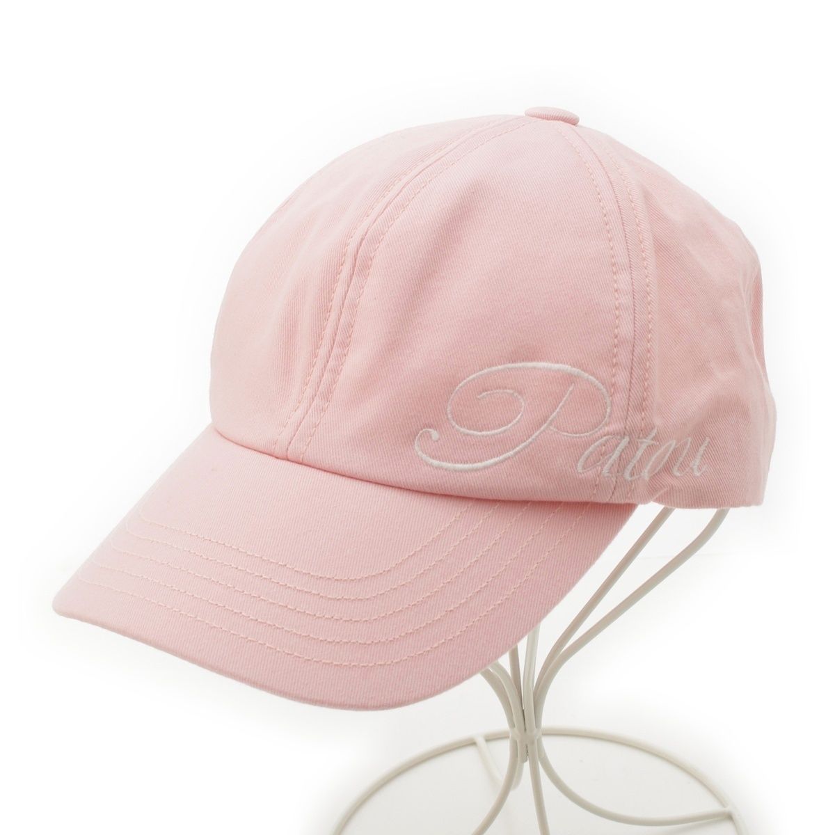 パトゥ 25 SS コットン エンブロイダリー 刺繍ロゴ キャップ 帽子 S AC 100 0214 ピンク L