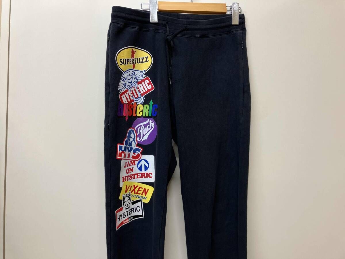 GLAMOUR プリントスウェットパンツ ブラック