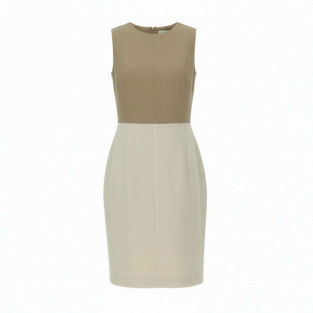 81 L 15 AKRIS アクリス ノースリーブワンピース バイ ワンピース ウールワンピース ベージュ アイボリー ウール100％ レディースu 02 t