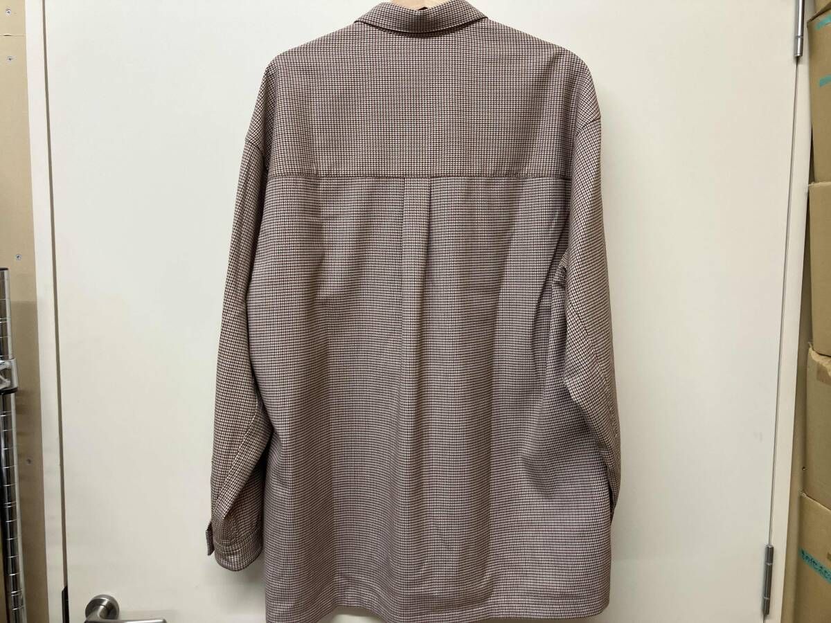 CABaN 長袖シャツ 千鳥柄 ブラウン