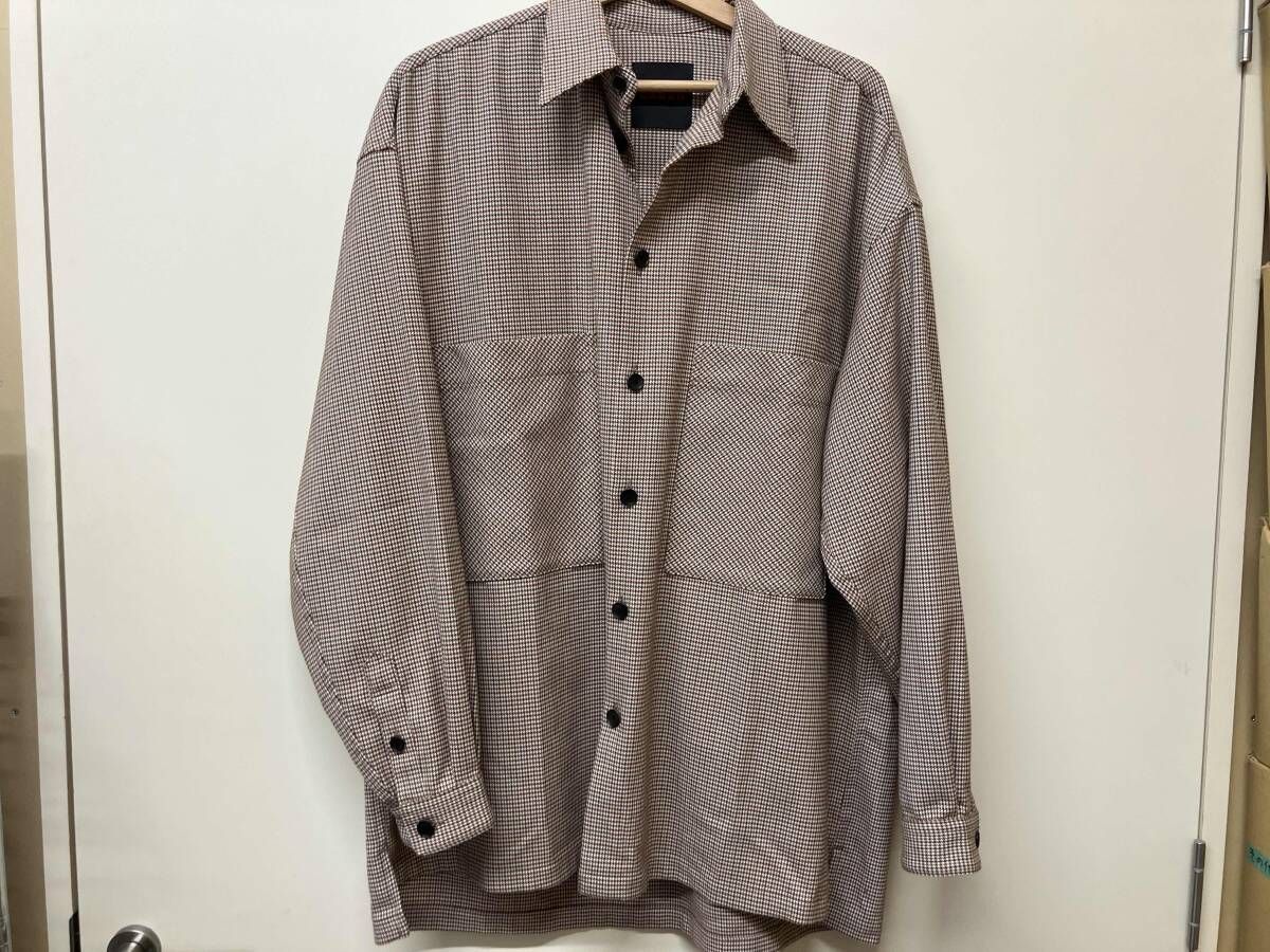 CABaN|長袖シャツ|千鳥柄 ブラウン