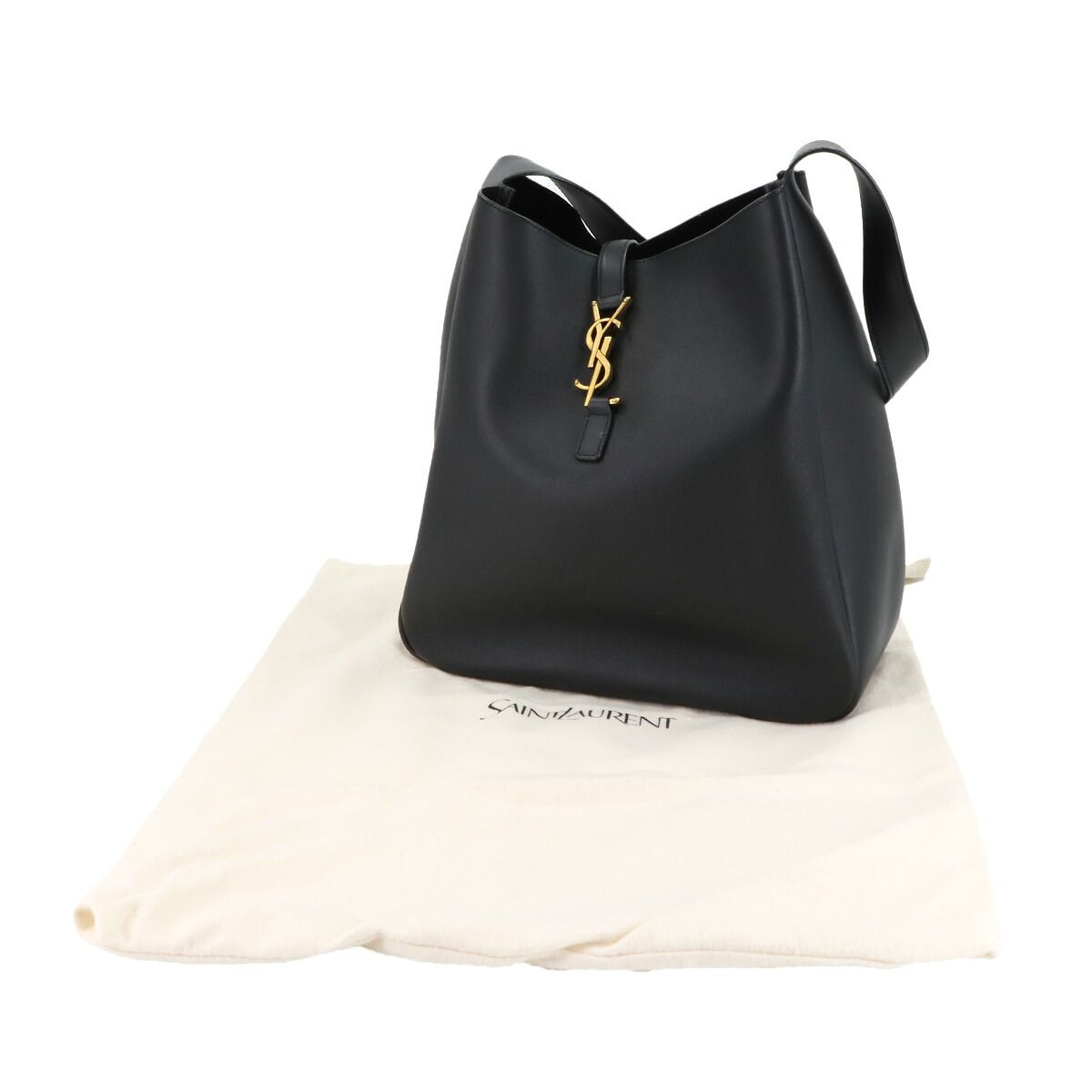 サンローラン SAINT LAURENT LE 5 A 7 ソフト ラージ ショルダー バッグ レザー ブラック 753837 Shoulder Bag