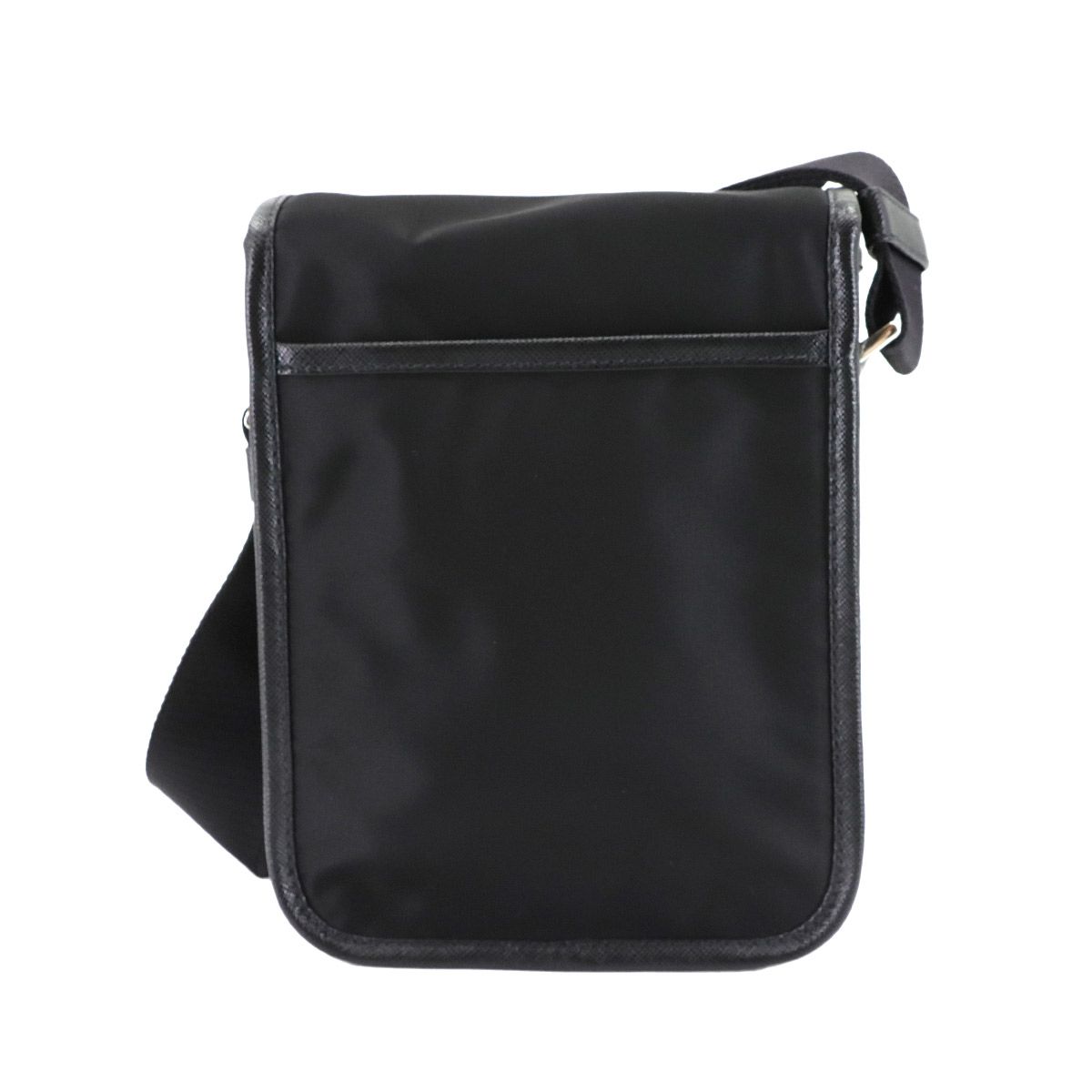 プラダ PRADA ショルダー バッグ ナイロン サフィアーノレザー ネロ 2 VD 028 シルバー 金具 Shoulder Bag