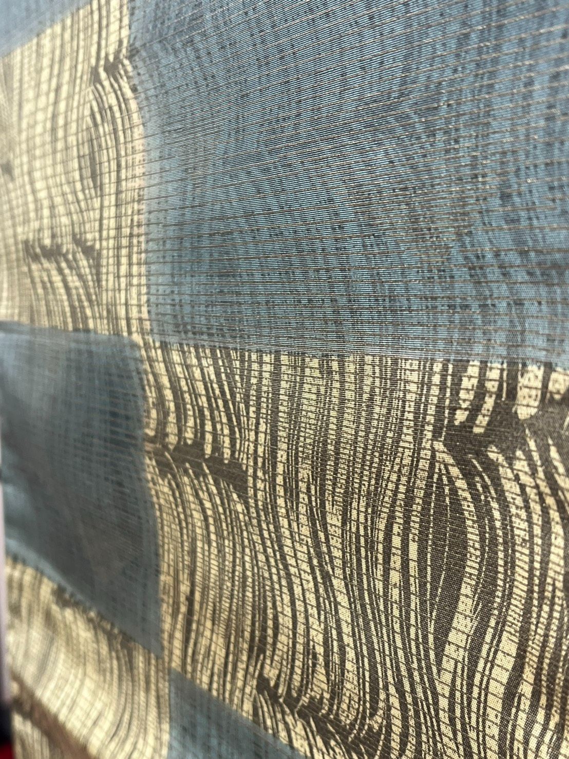 小京都 袋帯 帯 伊那紬 緑 茶色 市松 着物 和服