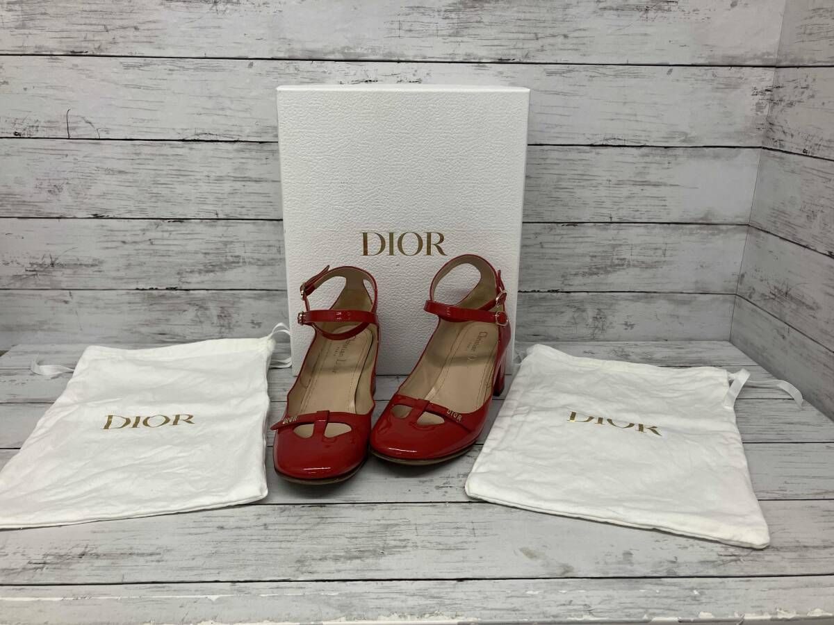 Christian Dior クリスチャンディオール パンプス AIME レッド サイズ23 5 状態B