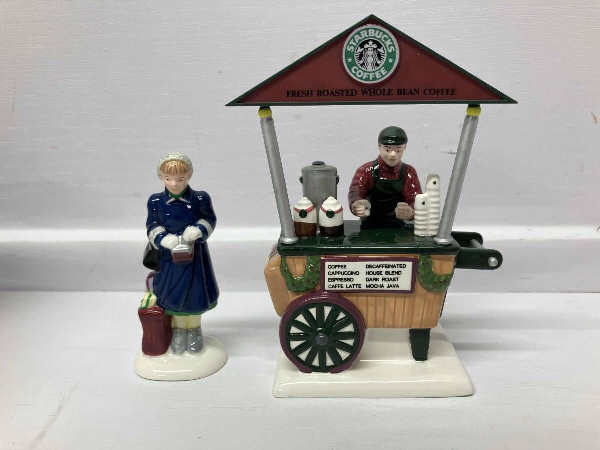 Department 56 Original Snow Village セラミックフィギュア スターバックス コーヒーカート 1995年製 ハンドペイント