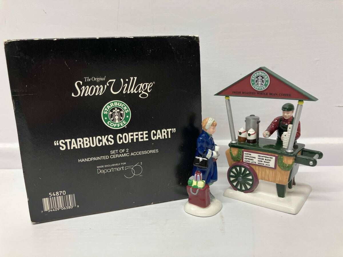 Department 56 Original Snow Village セラミックフィギュア スターバックス コーヒーカート 1995年製 ハンドペイント