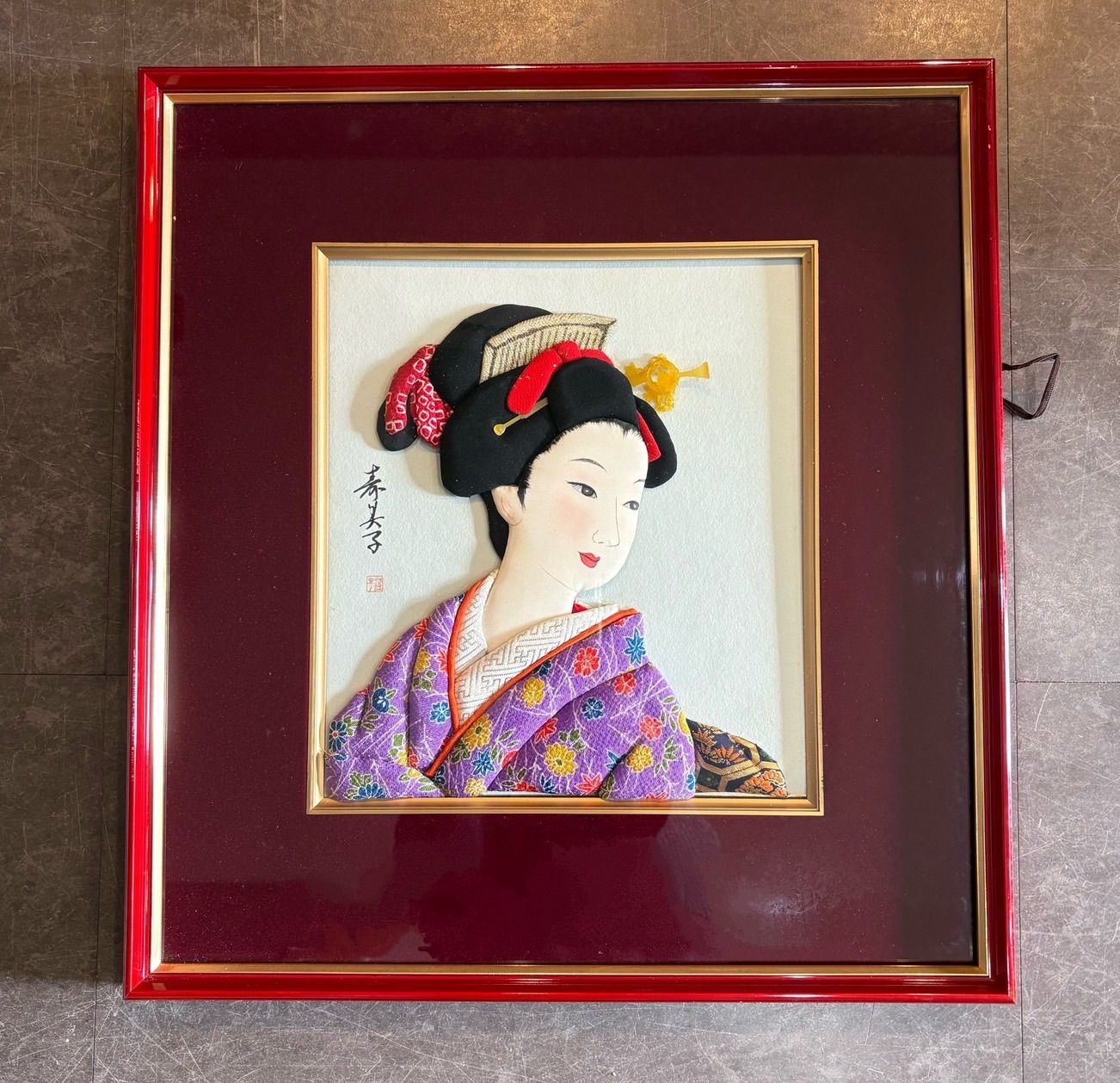 話風 美人画 飾り絵】立体 着物 舞妓 インテリア 額縁 - メルカリ