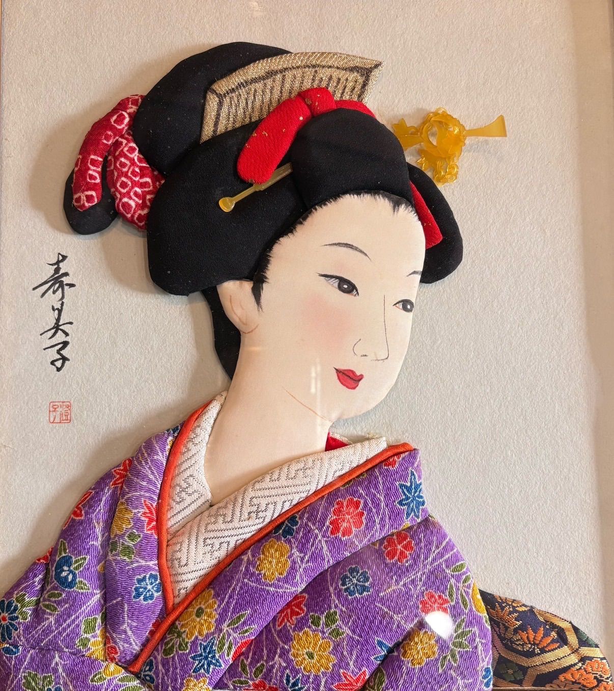 話風 美人画 飾り絵】立体 着物 舞妓 インテリア 額縁 - メルカリ