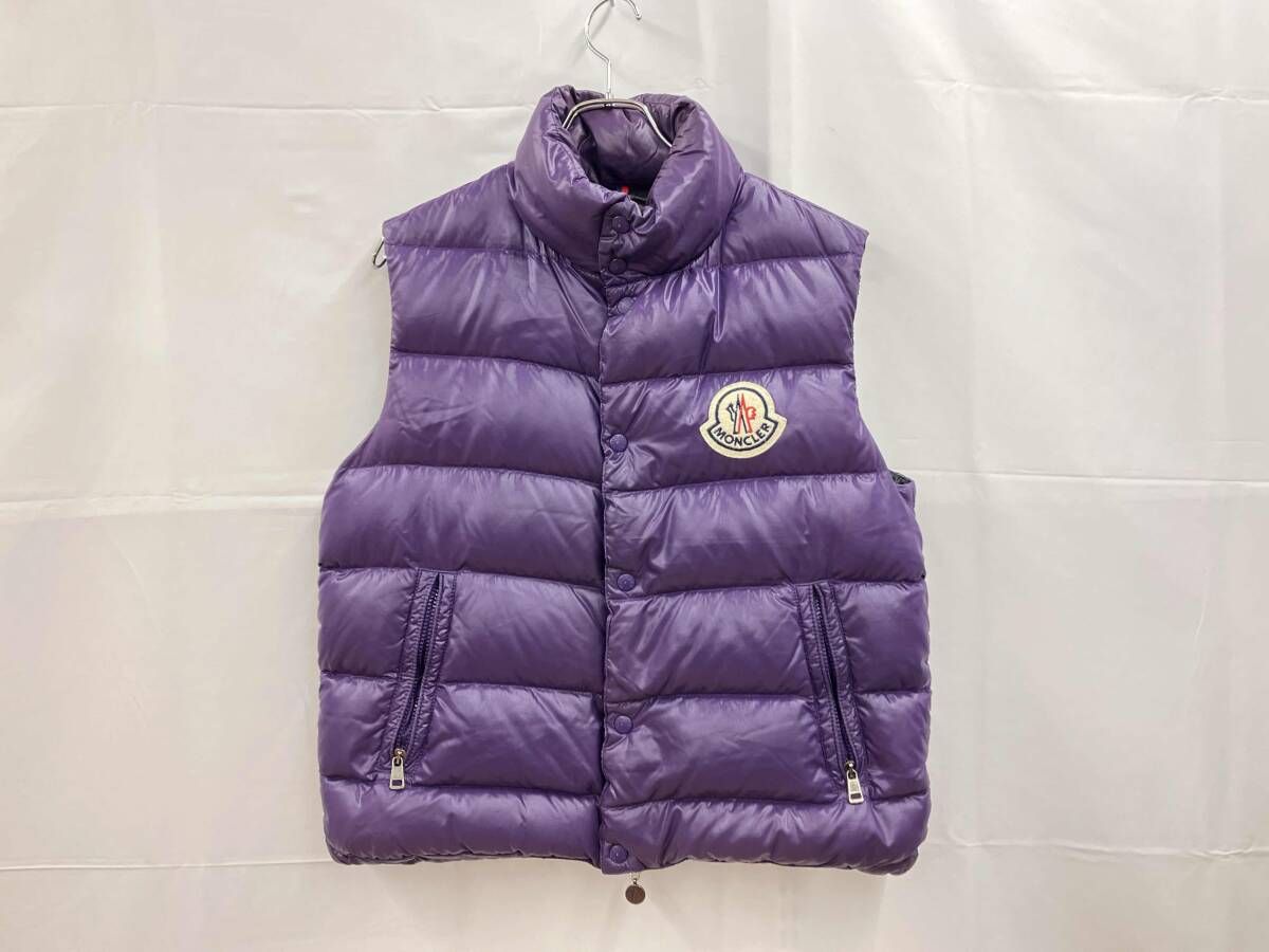 MONCLER モンクレール ダウンベスト 43302 60 ビッグロゴ アニメーションタグ無し サイズ3 パープル 通年