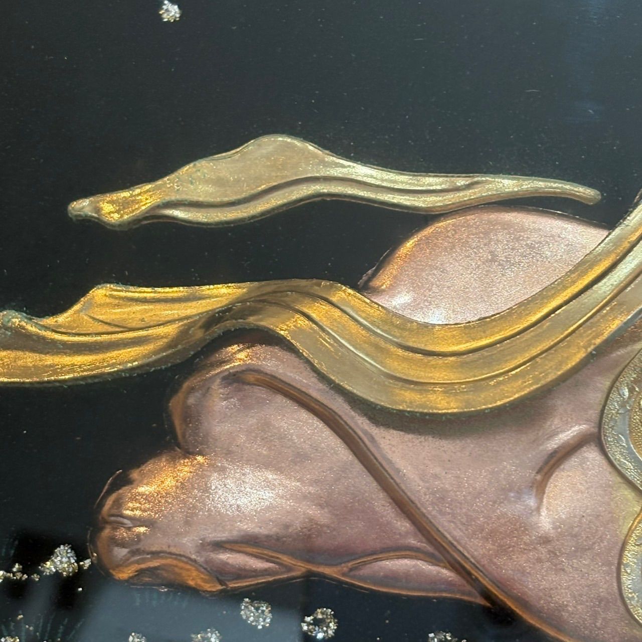 松庵/天女 飾り絵】純金純銀鍍金 招福シリーズ インテリア 壁飾り 額縁