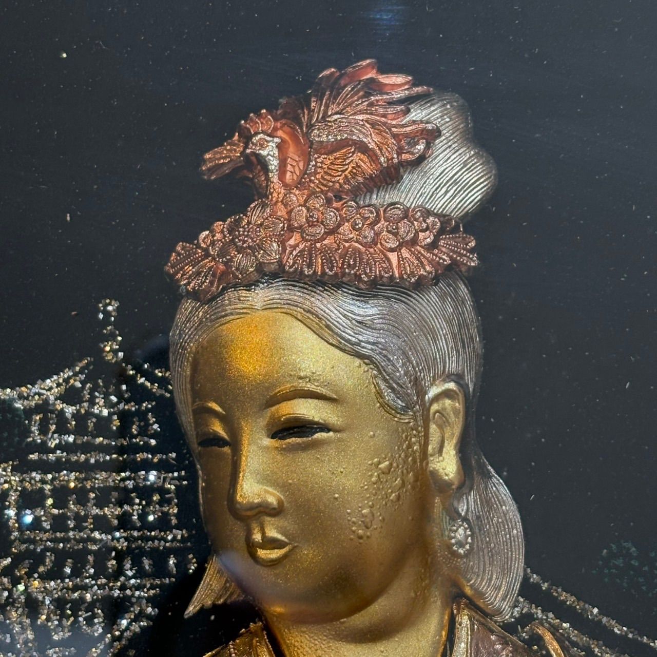 松庵/天女 飾り絵】純金純銀鍍金 招福シリーズ インテリア 壁飾り 額縁